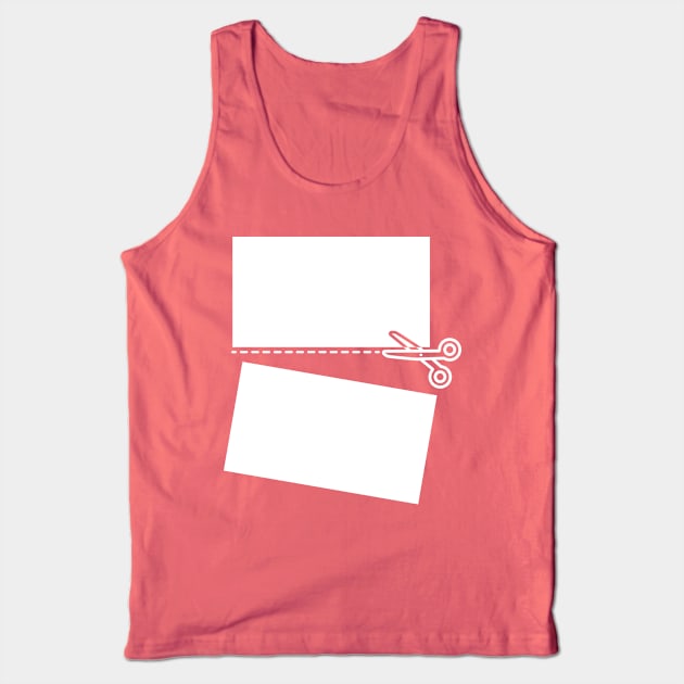 Cut along the dotted line Tank Top by ScottyWalters